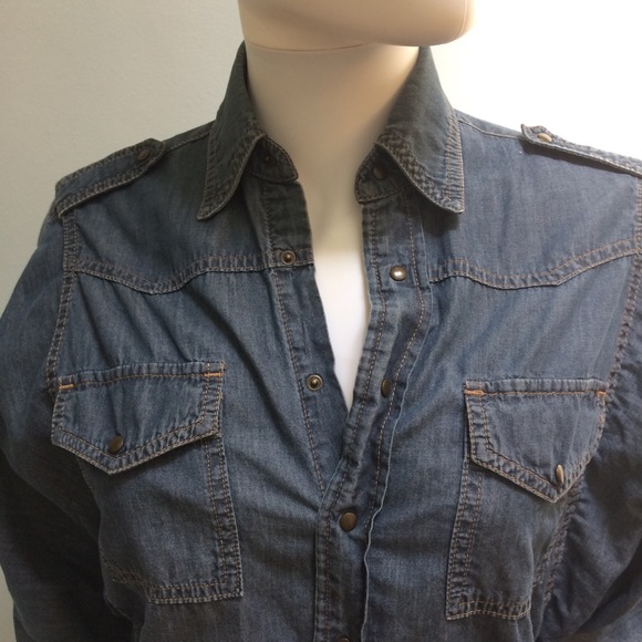 Stella McCartney Chambray Denim Dolman Shirt - Picture 2 of 6
